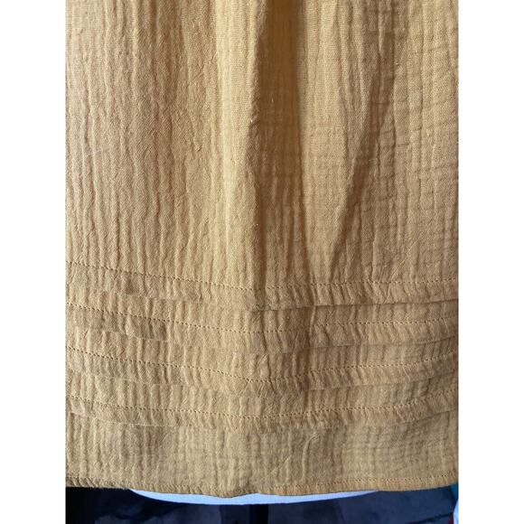 NWT Roan & Ryan Evereve Mustard Gauzy Top Sz S 3/4 elasticized sleeves Layers - Picture 2 of 8